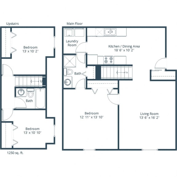 Foxboro Court Townhomes | Three Bedroom Floor Plan