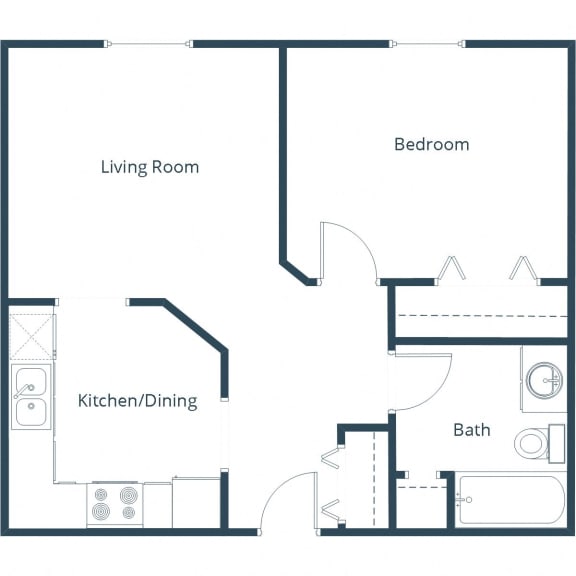 Park Circle Apartments | One Bedroom Floor Plan