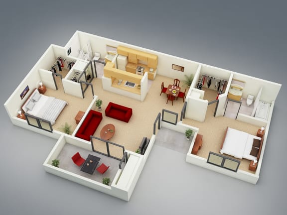 The Resort Floor Plan at Mission Sierra Apartments, Union City, CA