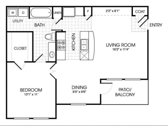 A2 Floor Plan at Ashley House, Katy, Texas