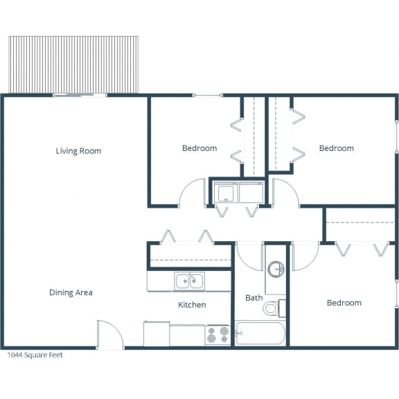 Chestnut Ridge Apartments | Three Bedroom Floor Plan
