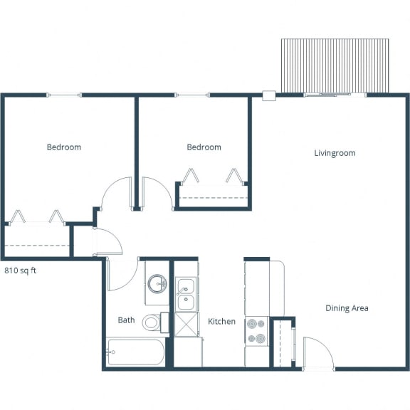 Deer Park Apartments in Hutchinson, MN | Two Bedroom Floor Plan A
