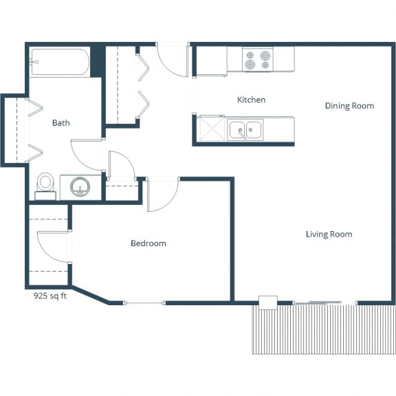 Dellwood Estates Apartments in Anoka, MN | One Bedroom Floor Plan C