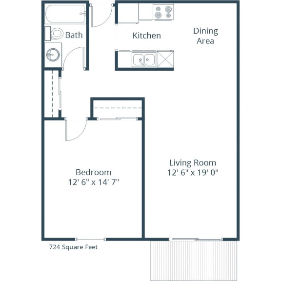 Glen Pond Apartments | One Bedroom Floor Plan A  at Glen Pond, Minnesota, 55121