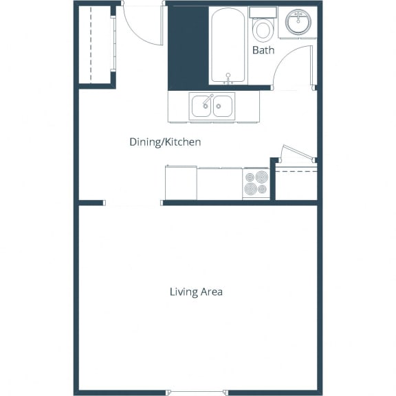 Spring Apartments | Efficiency Floor Plan