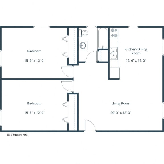 Spring Apartments | Two Bedroom Floor Plan