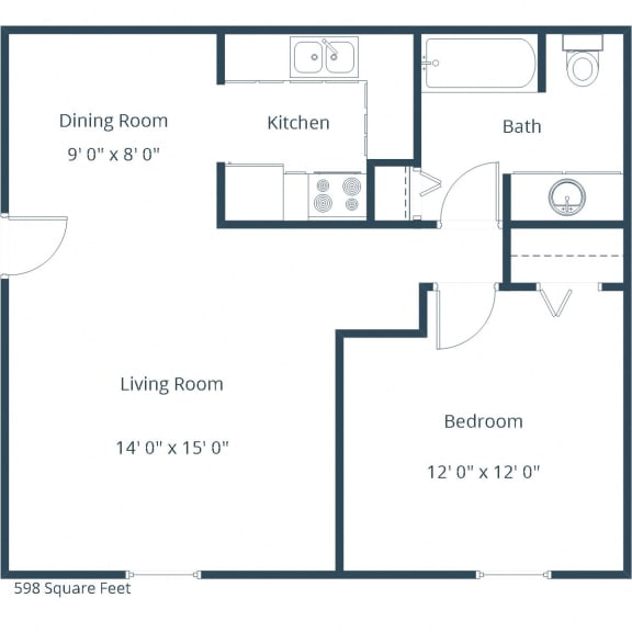 Arbor 404 Apartments | One Bedroom Floor Plan Arbor 404 Apartments | One Bedroom Floor Plan
