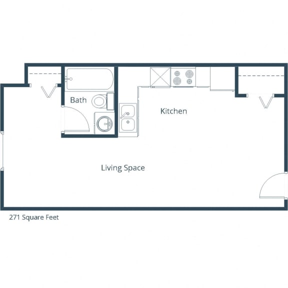 Hannifin Apartments | Efficiency Floor Plan