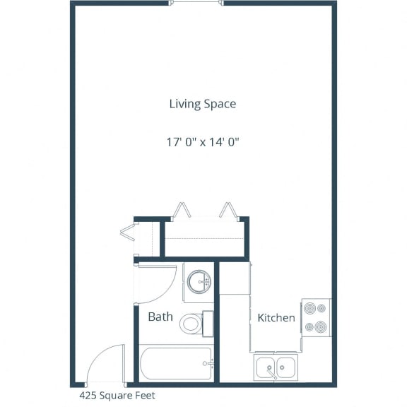 Mason Apartments | Efficiency Floor Plan Mason Apartments | Efficiency Floor Plan