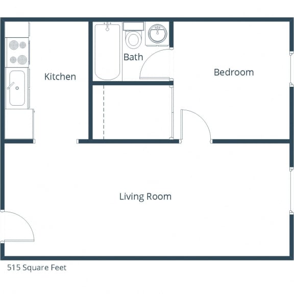 Mason Apartments | One Bedroom Floor Plan A