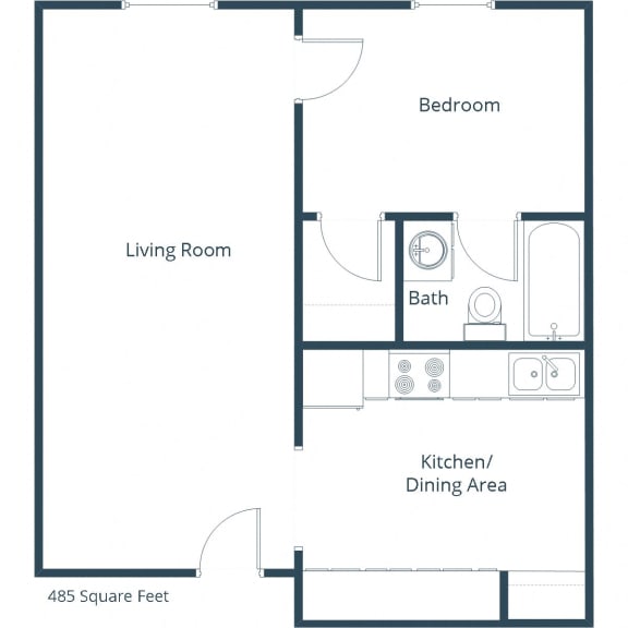 Mason Apartments | One Bedroom Floor Plan B