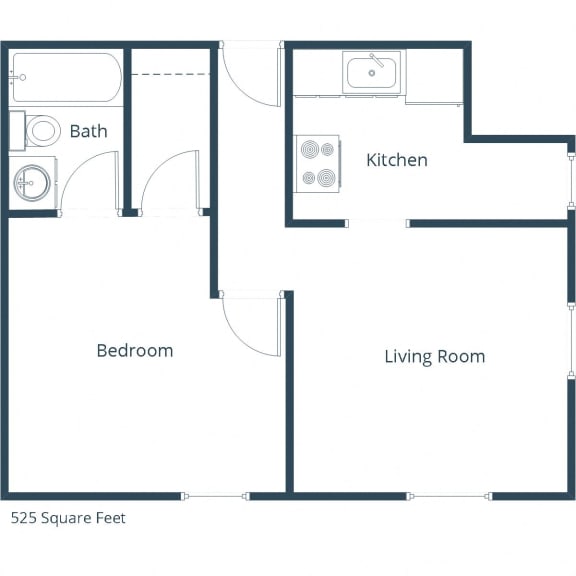 Mason Apartments | One Bedroom Floor Plan E