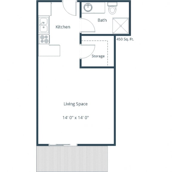 Stonebridge Apartments | Efficiency Floor Plan A