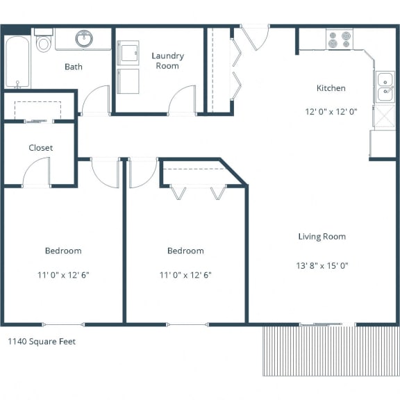 Stonebridge Apartments | Two Bedroom Floor Plan F