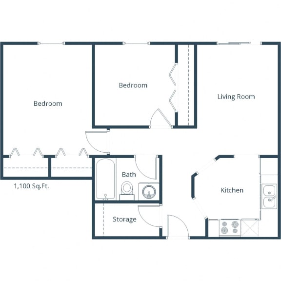 Stonebridge Apartments | Two Bedroom Floor Plan G
