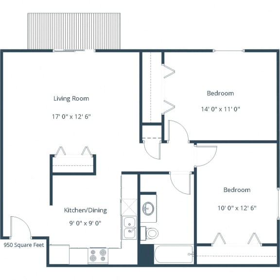 Bridgeport Apartments | Two Bedroom Floor Plan C
