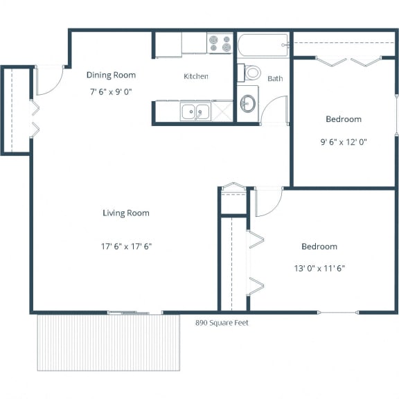 Southgate Apartments | Two Bedroom Floor Plan C