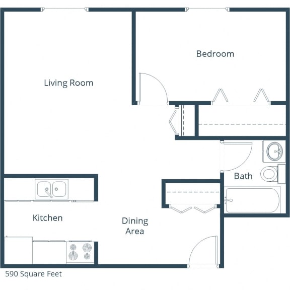 Southwind Apartments | One Bedroom Floor Plan