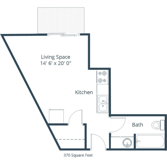 South Point Apartments | Efficiency Floor Plan