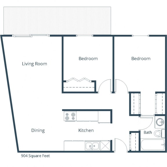 South Point Apartments | Two Bedroom Floor Plan