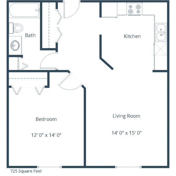 Sierra Ridge Apartments in Bismarck, ND| One Bedroom Floor Plan Sierra Ridge Apartments in Bismarck, ND| One Bedroom Floor Plan