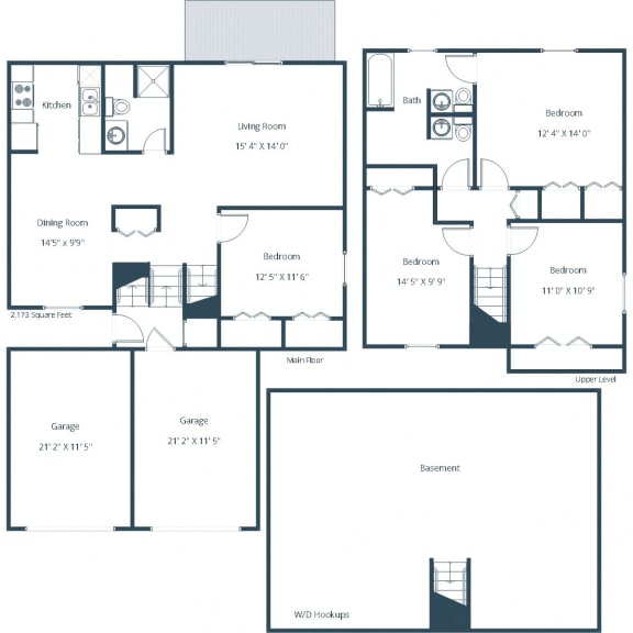 2173 Square-Feet Four Bedroom - Plan 42A Floor Plan at Stony Brook, Nebraska