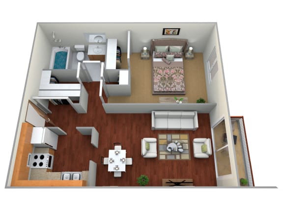 Waldorf Floor Plan at Block 6 Apartments, North Dakota