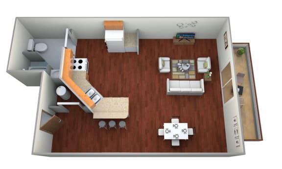 Floor Plan  Efficiency Floor Plan - Small at Park Ridge Apartments, Fargo