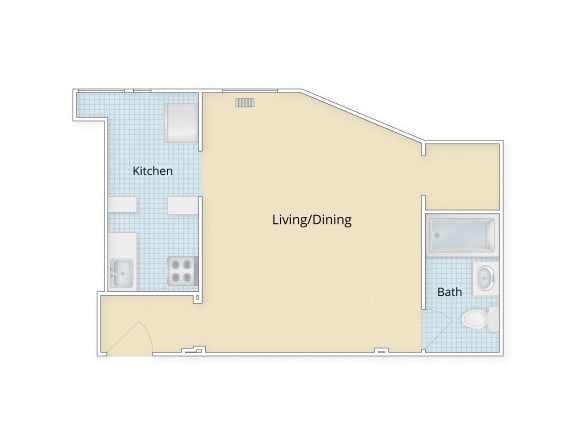 Kew Gardens apartments Georgetown Washington DC large studio floor plan  at Kew Gardens, Washington