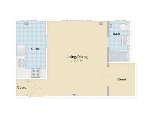 Kew Gardens apartments Georgetown Washington DC large studio floor plan