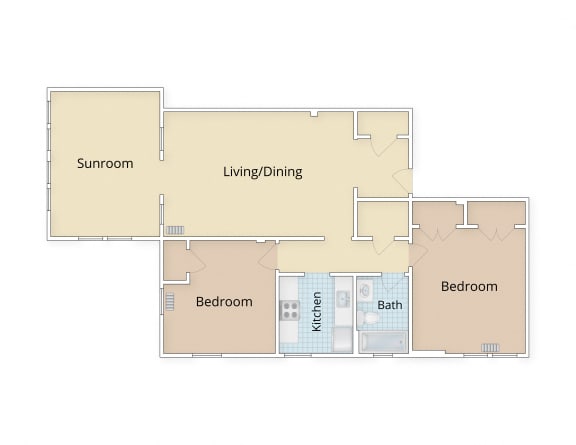 Kew Gardens apartments Georgetown Washington DC large two bedroom floor plan