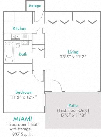 1 bed 1 bath  at Rivers Edge Apartments and Townhomes, Dayton, OH, 45405