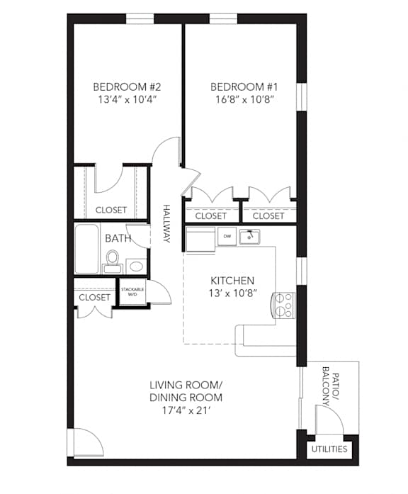 Marshall floor plan at Corner Park apartments, 805 E. Boot Road, PA