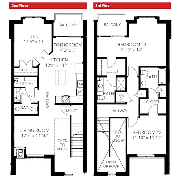 Oakbourne Floor Plan at Corner Park apartments, Pennsylvania, 19380