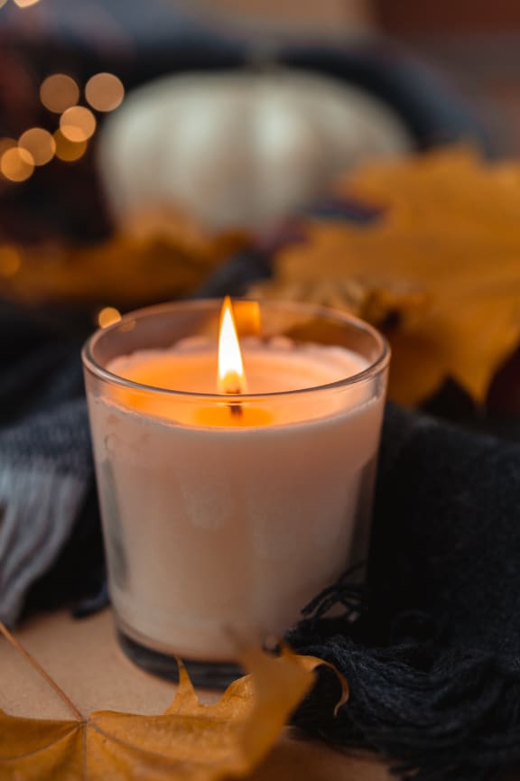 Fall Candle at Encina Meadows Apartments, The Towbes Group, Goleta