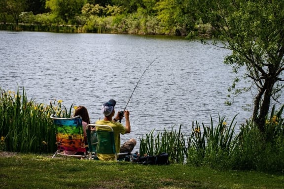 Fishing at Encina Meadows Apartments, California