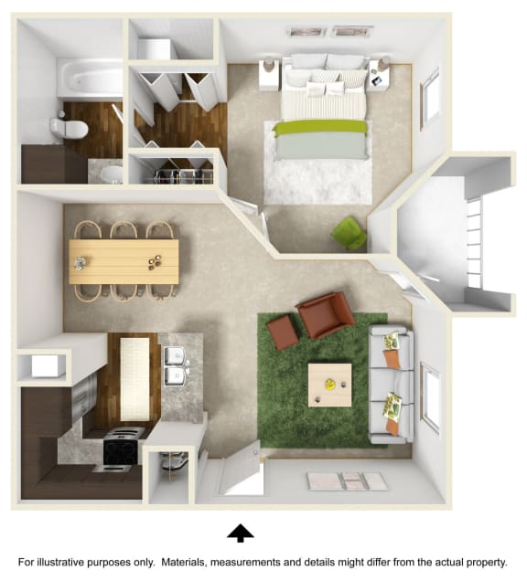 Paradise Falls Floor Plan at The Falls Apartments in Raleigh NC