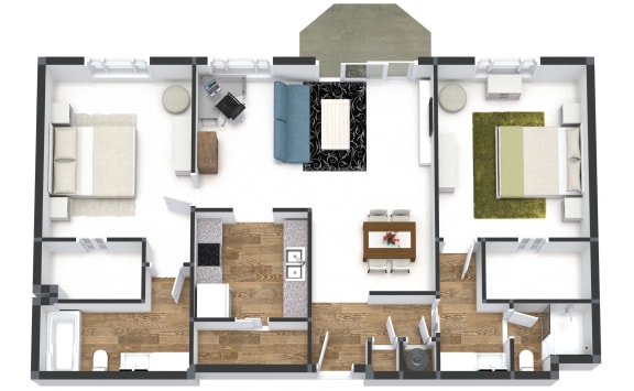 Two Bedroom on the Courtyard at Gramercy on Garfield, Cincinnati