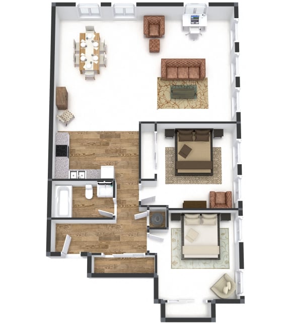 Floor Plan  Two Bedroom Flat