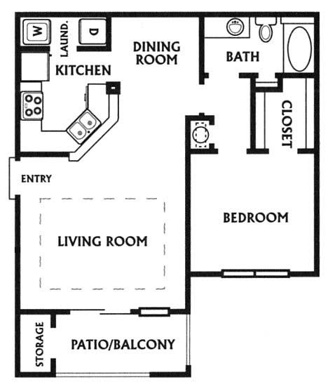 The Boulevard, 678-858 sq. ft. Floor Plan at Mainstreet Apartments, Clearwater, 33756