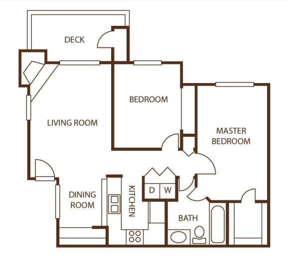 Our Apartment 2 bedrooms, 2 baths with loft floor plan at Newport Heights Apartment in Tukwila Washington