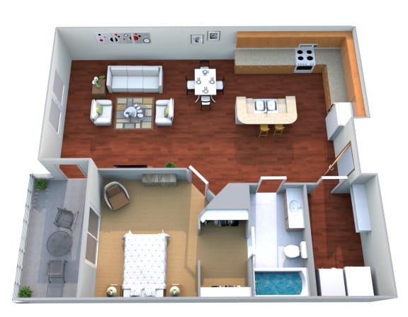 Floor Plan  1 Bed 1 Bath Floor Plan at Shadow Bay Apartments, West Fargo