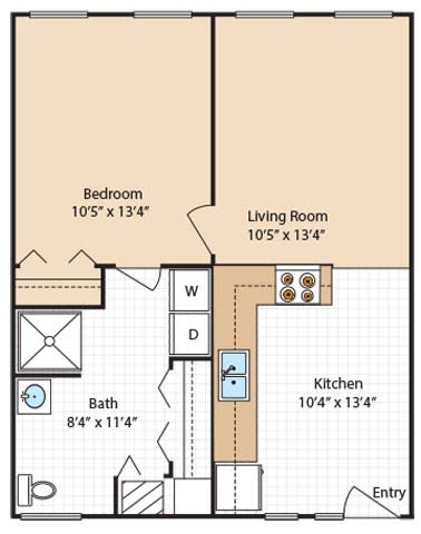 1 bedroom Floorplan at Day Village Townhomes