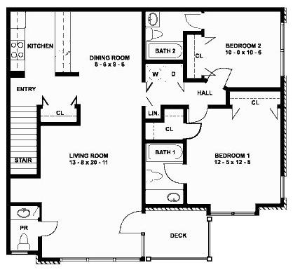 Stratford Floor Plan at Brookfield Apartments, Macungie, Pennsylvania