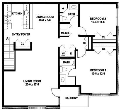 Maple Floor Plan at Meadows Apartments, Emmaus, PA, 18049