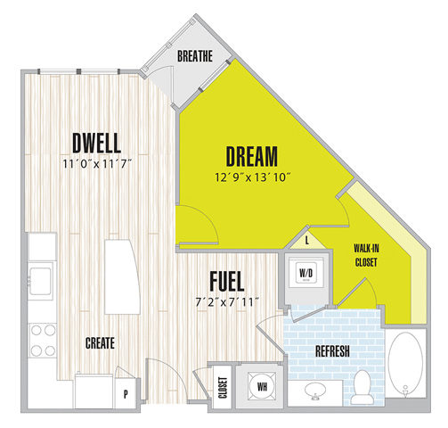 1 Bedroom apartments Rockville, MD | The Terano- Floorplans