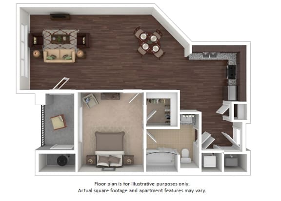 Barclay 1x1 floor plan at The Manhattan Tower and Lofts, CO, 80202
