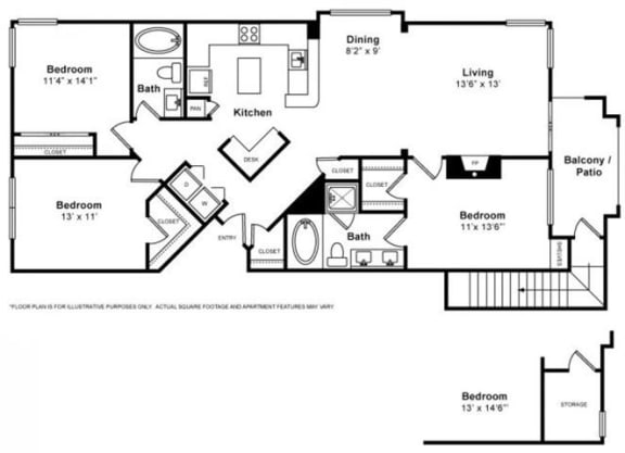 Floorplan at The Estates at Park Place, 3400 Stevenson Boulevard, Fremont, CA, 94538