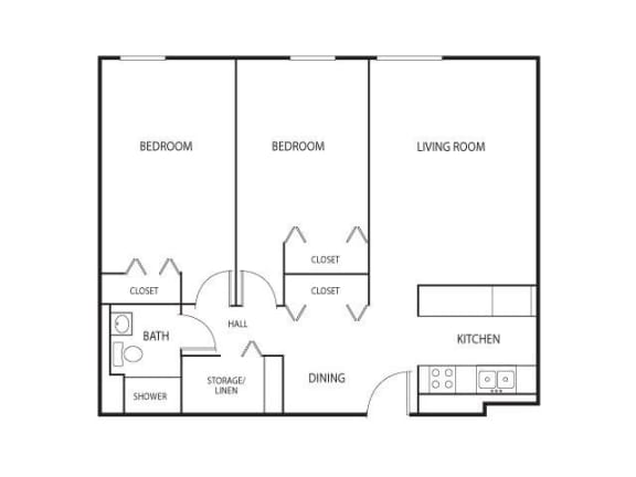 Robbins Landing Apartments in Robbinsdale, MN 2 Bedroom 1 Bath
