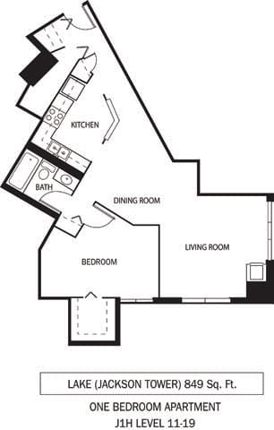 Galtier Towers Lake Floor Plan Galtier Towers Apartments in Lowertown, St. Paul, MN 1 Bedroom 1 Bath Apartment